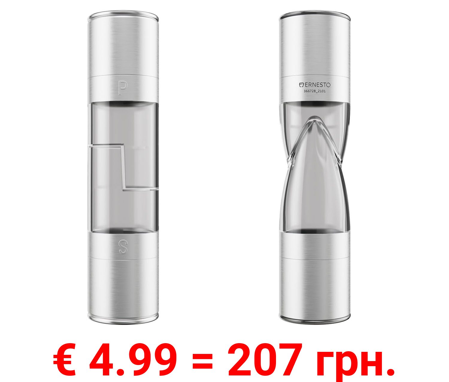 ERNESTO® Edelstahl Salz- und Pfeffermühle/ Chilimühle