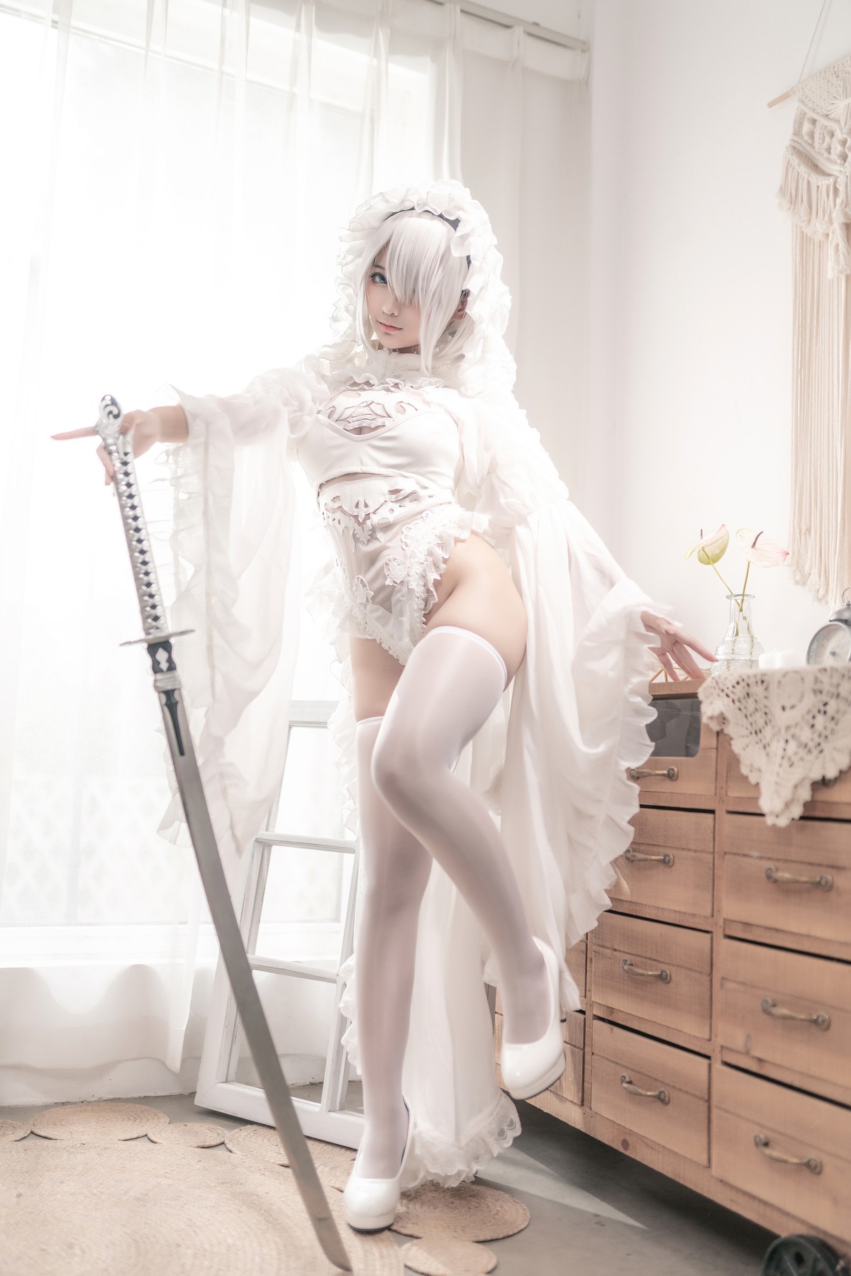 Cosplay 蠢沫沫 Chunmomo 尼尔纪元 白花嫁 16