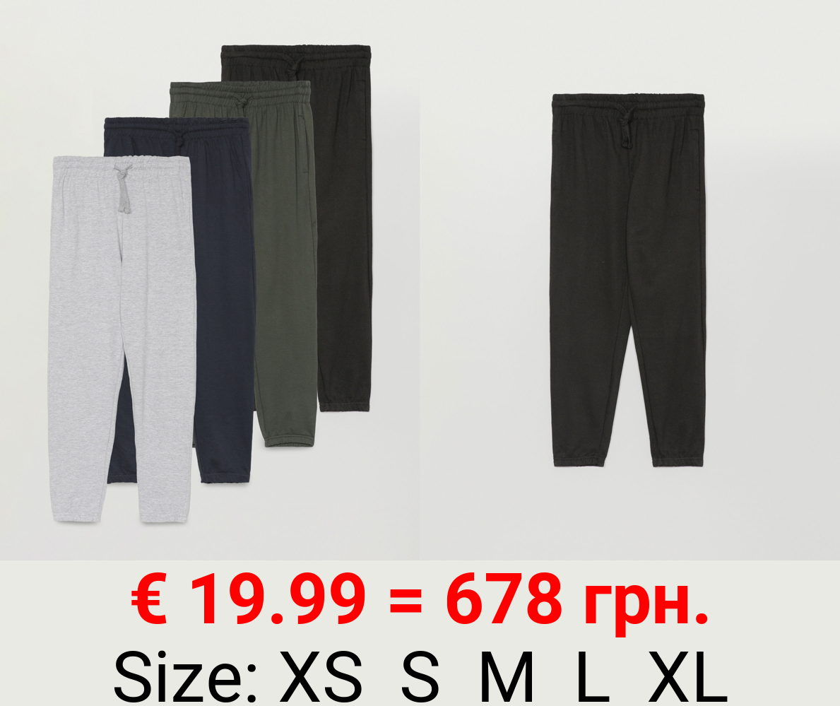 Pack of 4 pairs of basic joggers