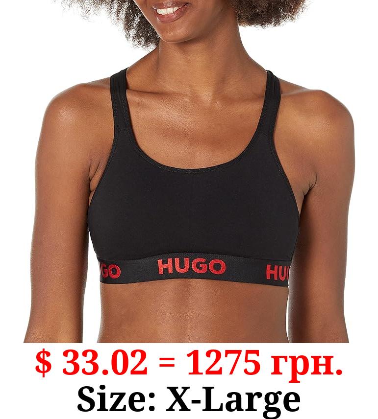 HUGO Women's Bold Logo Cotton Stretch Padded Bralette