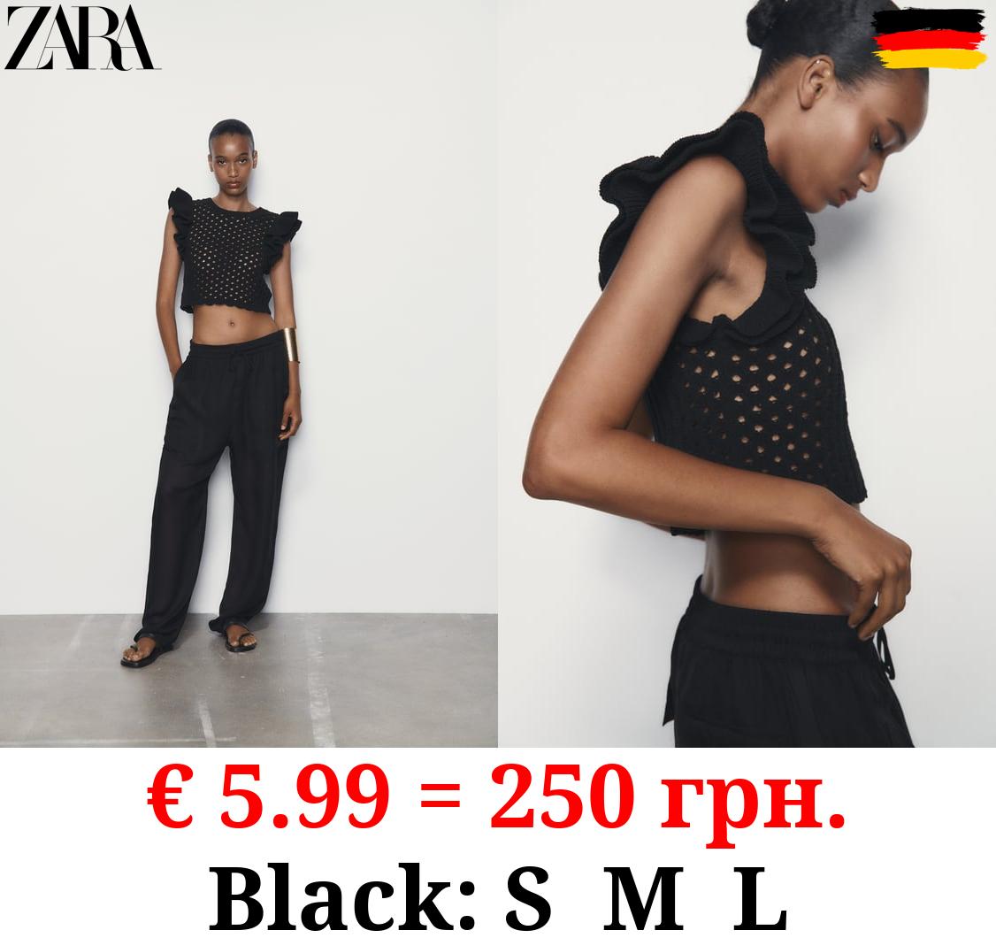 CHENILLE TOP WITH RUFFLES