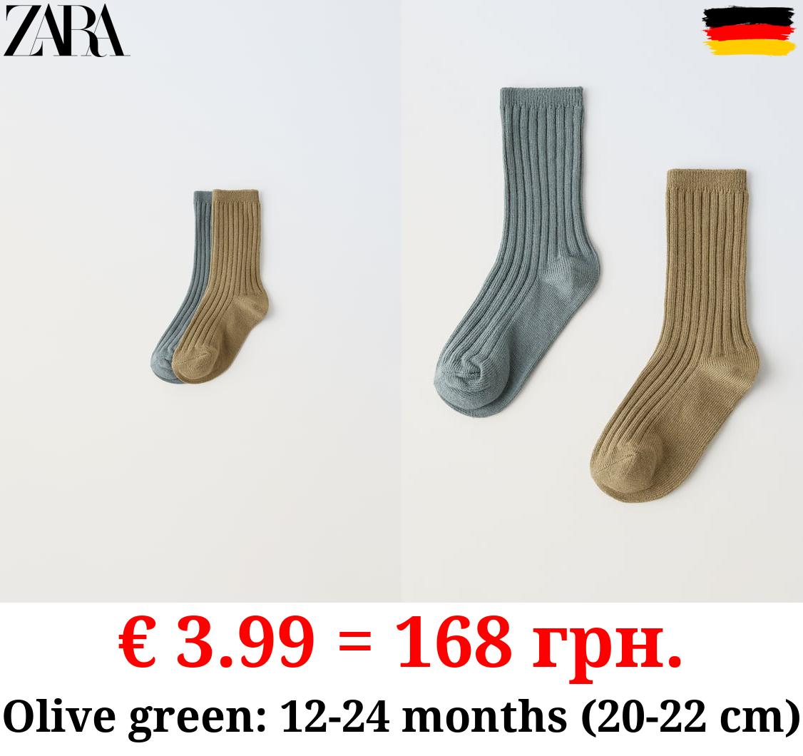 2-PACK OF RIBBED SOCKS