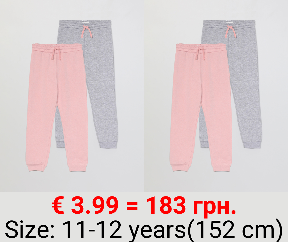 Pack of 2 pairs of basic tracksuits bottoms