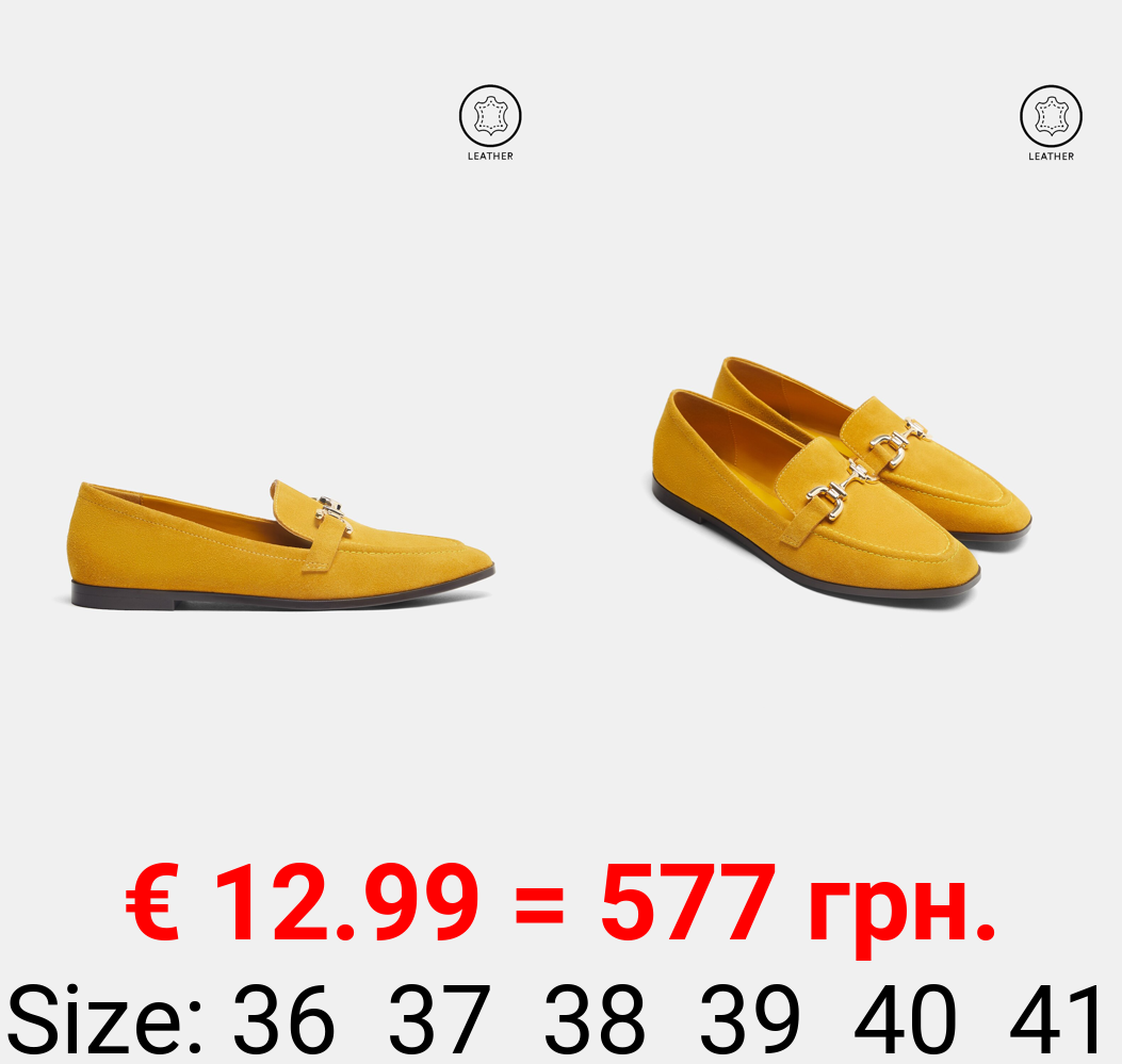 Flat leather loafers