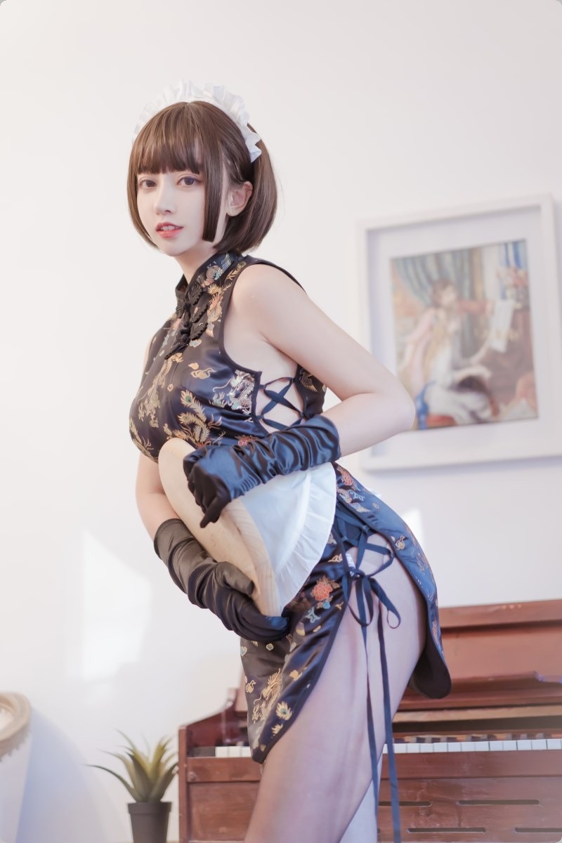 [Cos]过期米线线喵 - 黑色旗袍[43P] 8