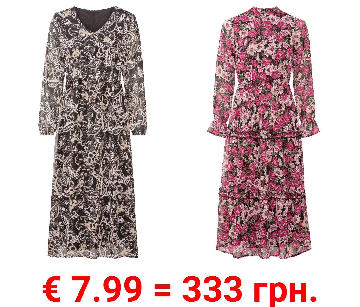 esmara® Damen Kleid aus leichter Chiffon-Qualität