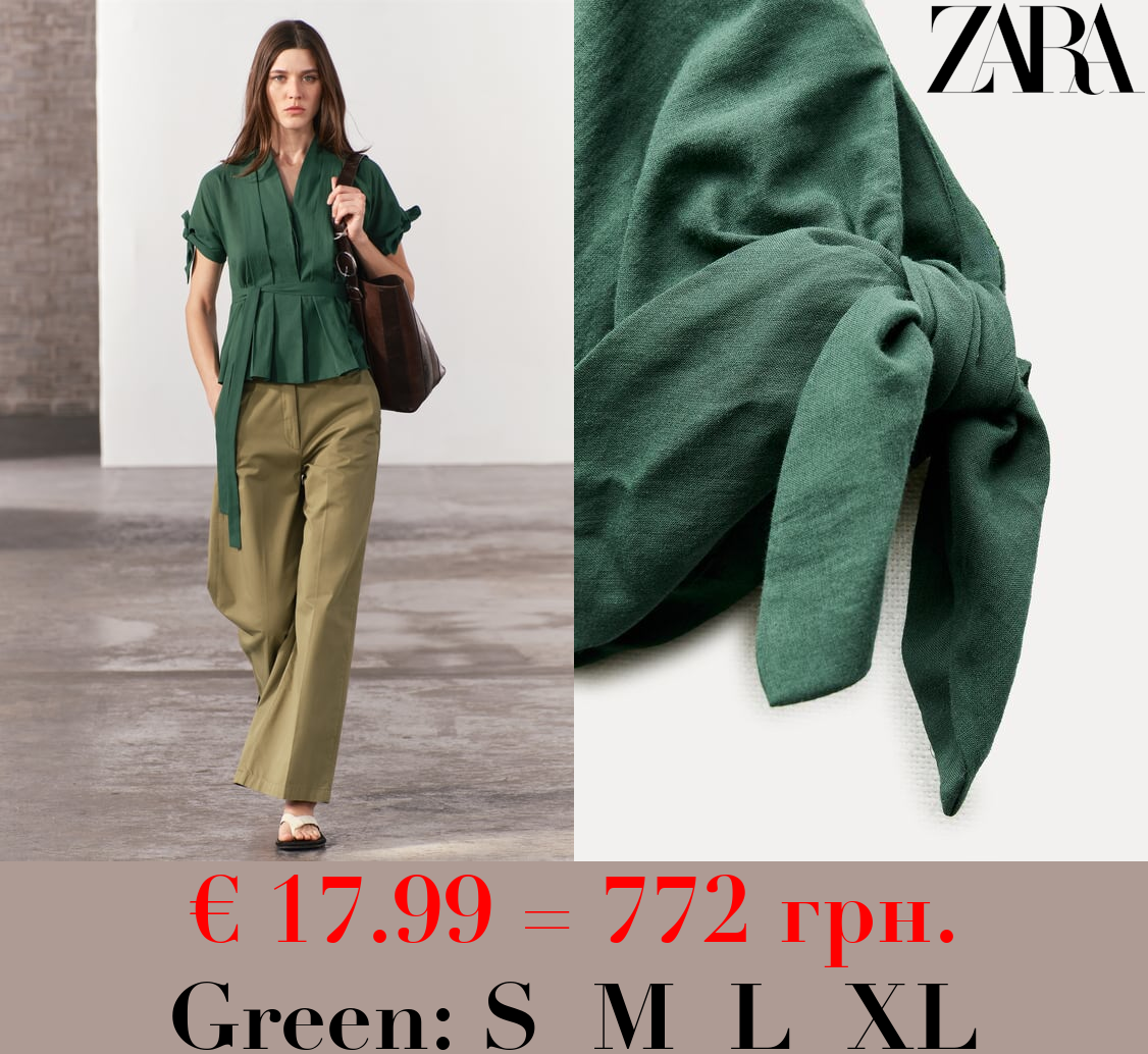 ZW COLLECTION PLEATED SHIRT WITH BELT