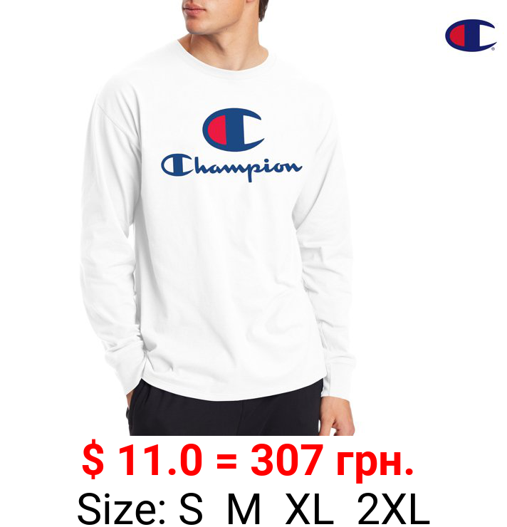 Champion Men’s Long Sleeve Classic C Logo Graphic Tee, Sizes S-2XL