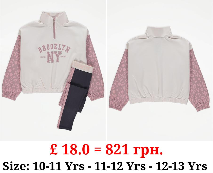 Brooklyn Colour Block Sweatshirt and Leggings Outfit