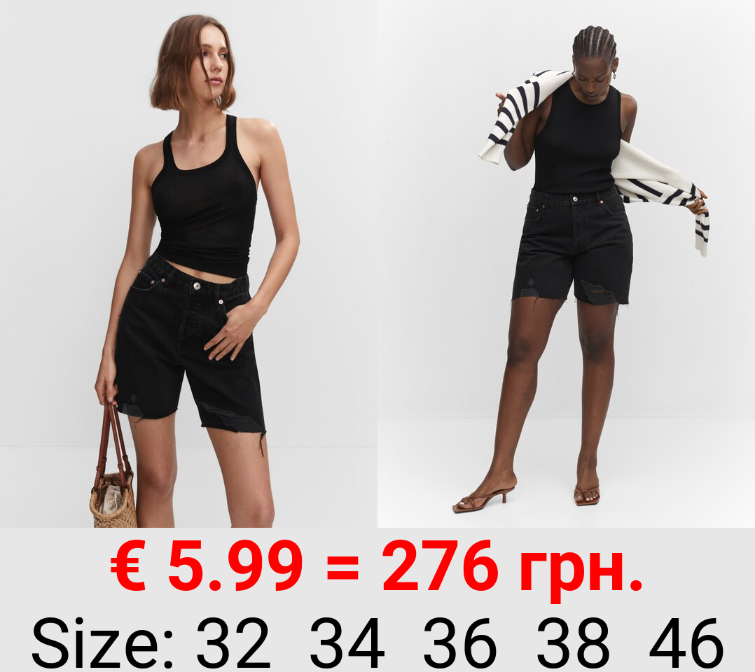 Bermudas vaqueras rotos decorativos