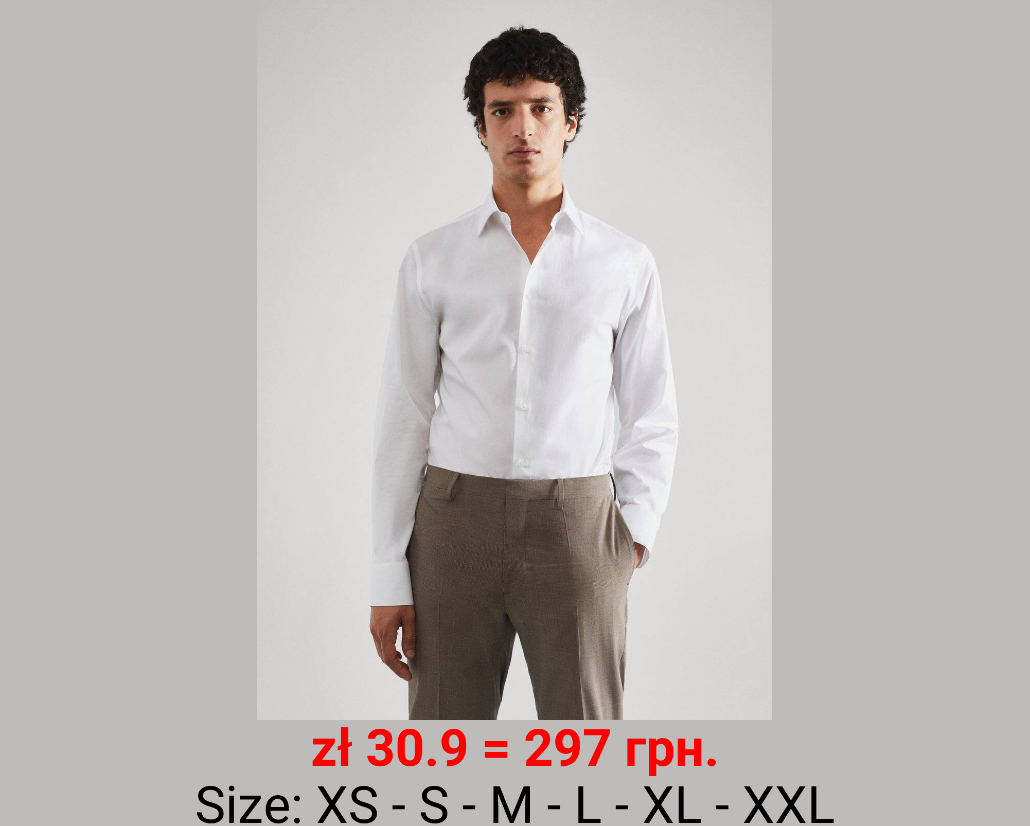 Camisa traje slim fit algodón stretch