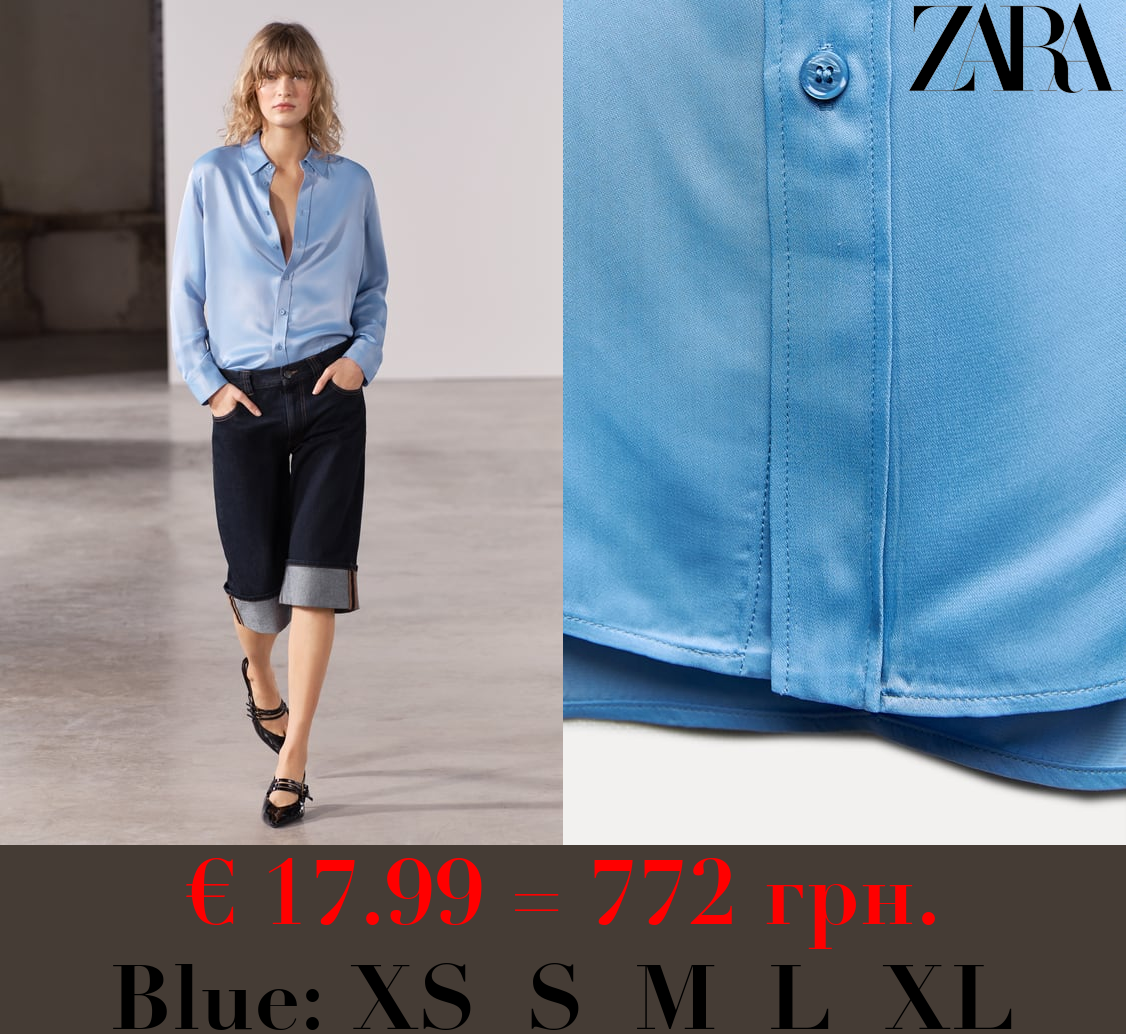 ZW COLLECTION SLIM FIT SATIN SHIRT