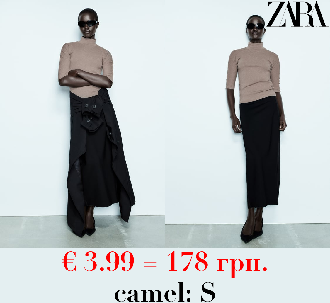 COTTON MOCK NECK T-SHIRT