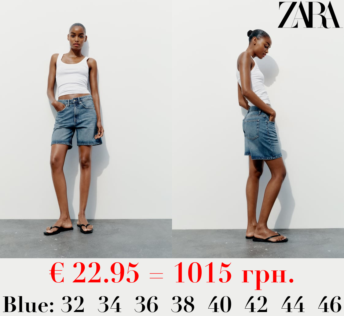 TRF MID-RISE DENIM BERMUDA SHORTS