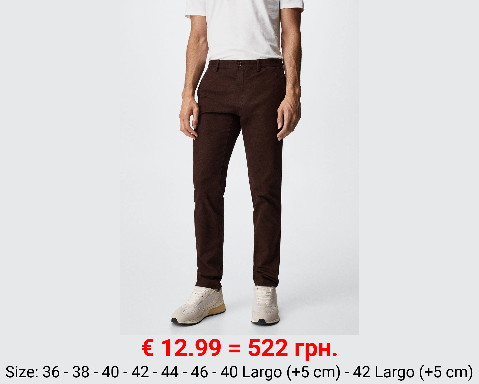 Pantalón chino slim fit sarga