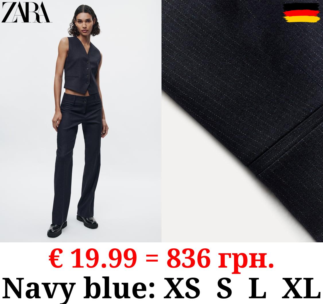 ZW COLLECTION PINSTRIPE FELT TEXTURE WAISTCOAT