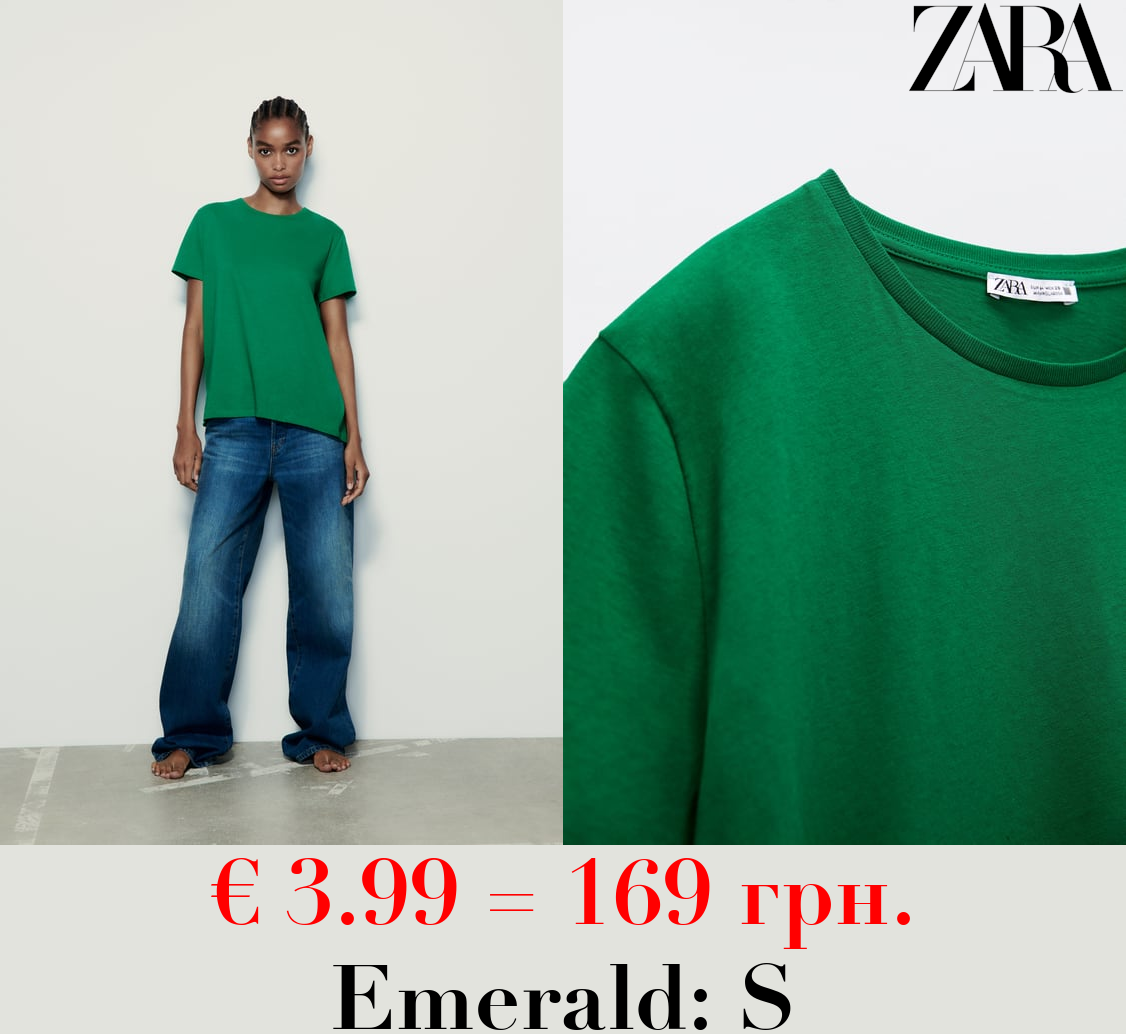 BASIC T-SHIRT WITH ASYMMETRIC HEM