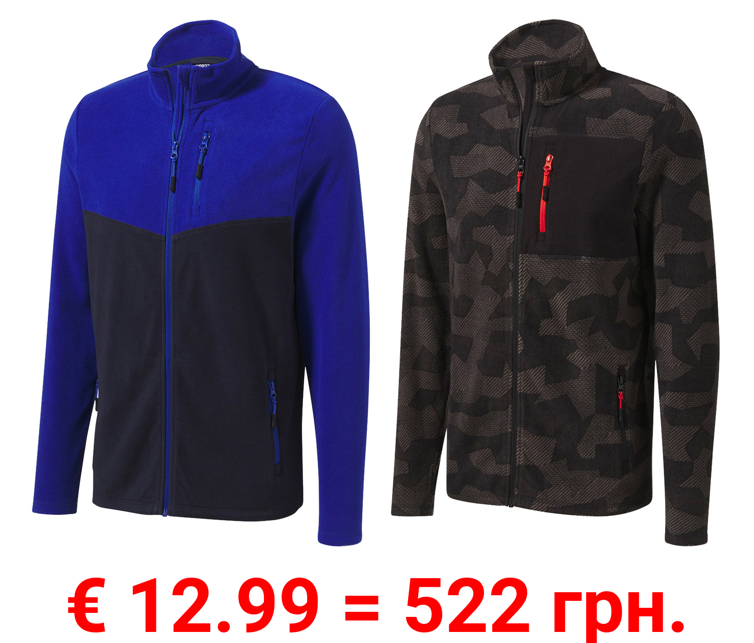 CRIVIT Herren Fleecejacke, kuschelig weich und warm