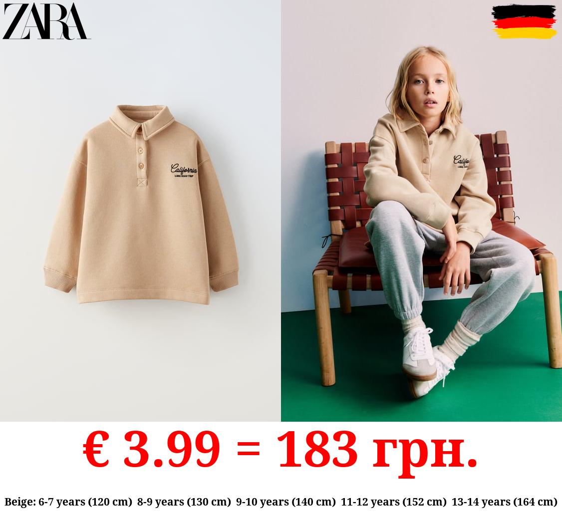 EMBROIDERED POLO SWEATSHIRT