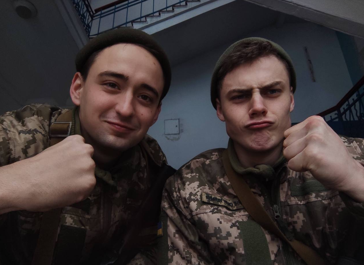 Author with a friend — Ukraine, 26 February 2022