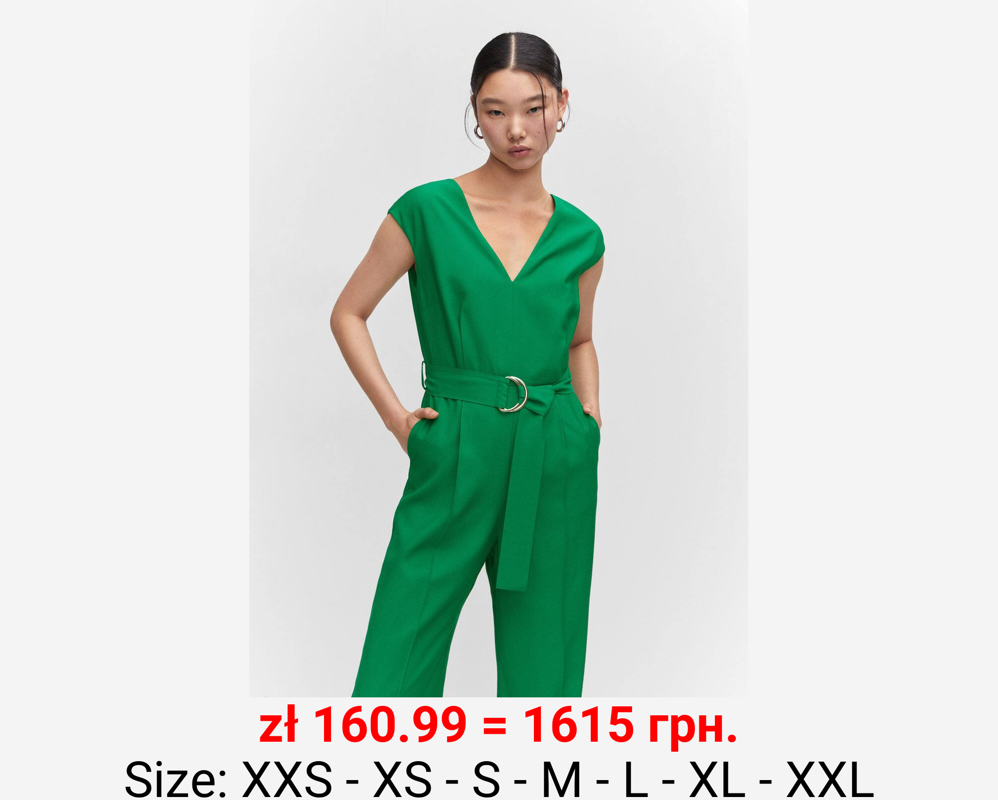 Mono cinturón cuello pico