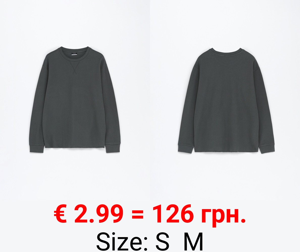 Textured long sleeve T-shirt