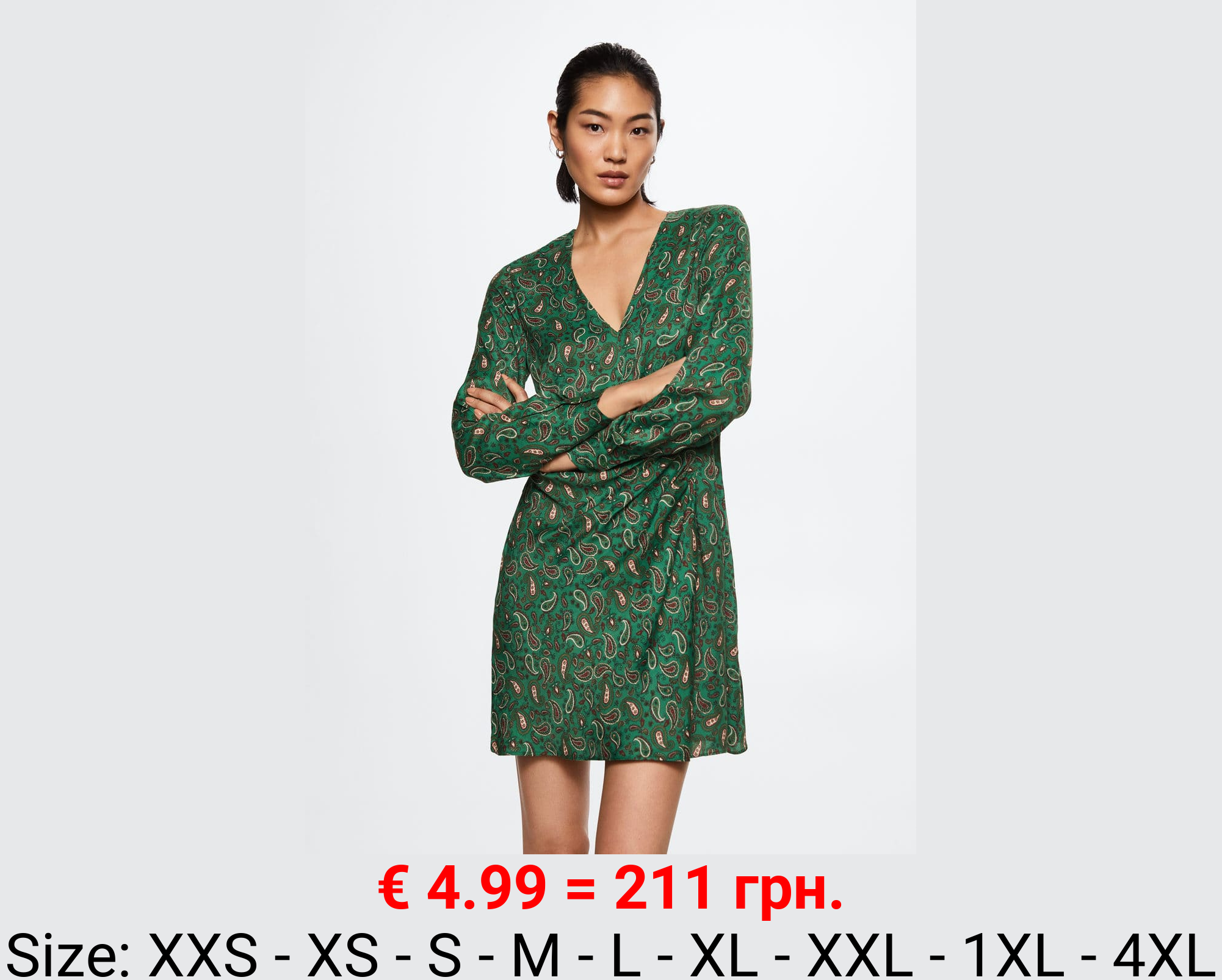 Vestido satinado paisley