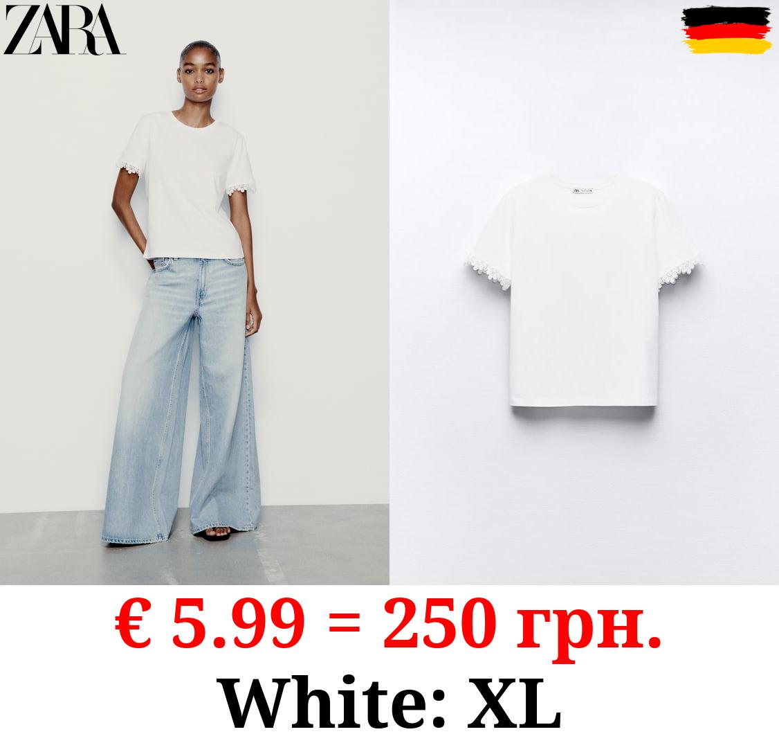 COTTON T-SHIRT WITH EMBELLISHED TRIM