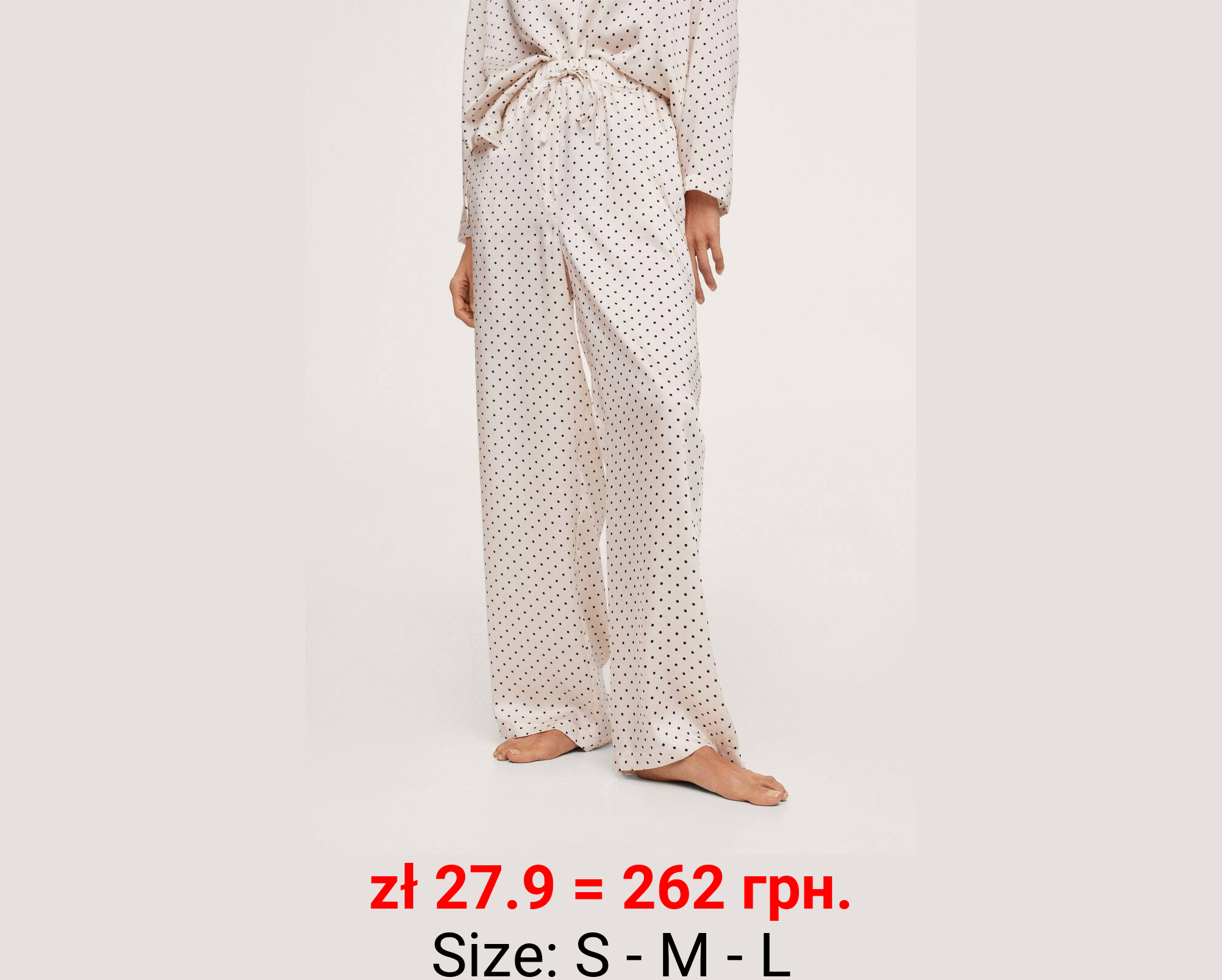 Pantalón pijama satinado lunares