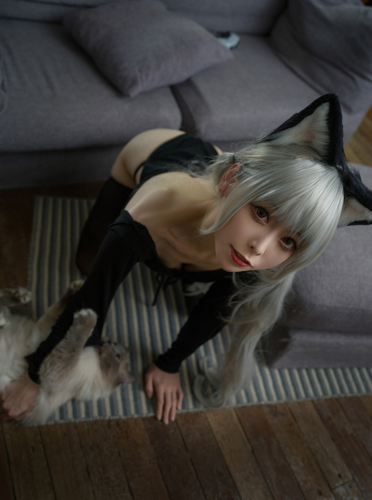 Cosplay 樱岛嗷一 黑猫针织衫连体衣 Set.01 9