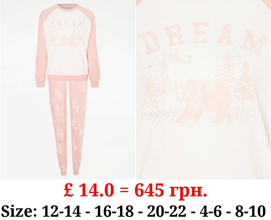 Pink Dream Forest Print Jersey Pyjamas