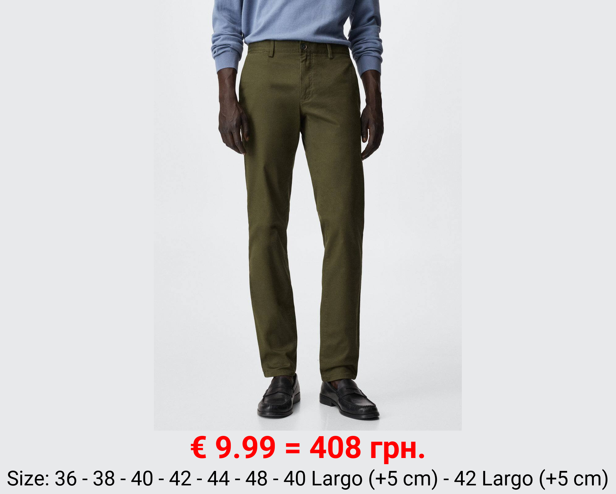Pantalón chino slim fit sarga