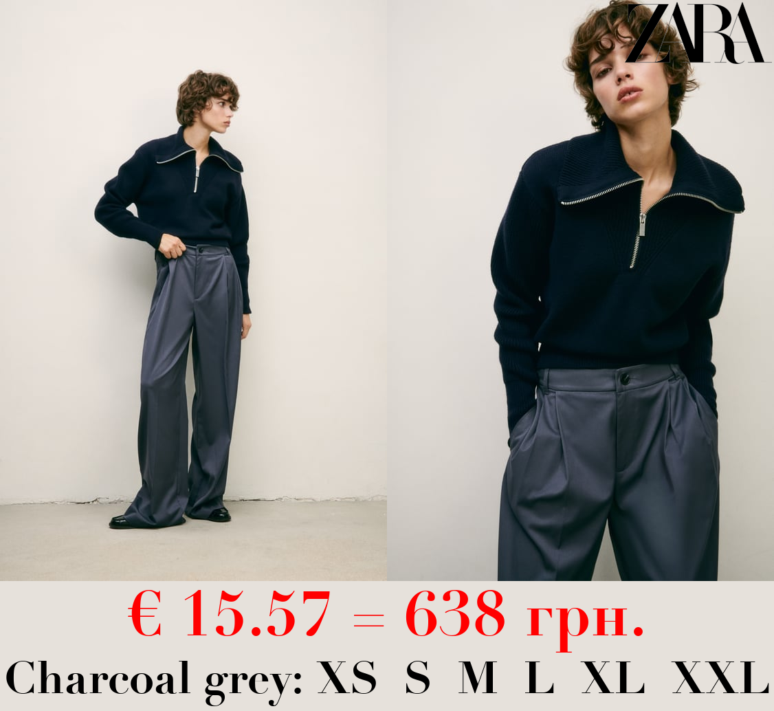 FULL-LENGTH PLEATED TROUSERS