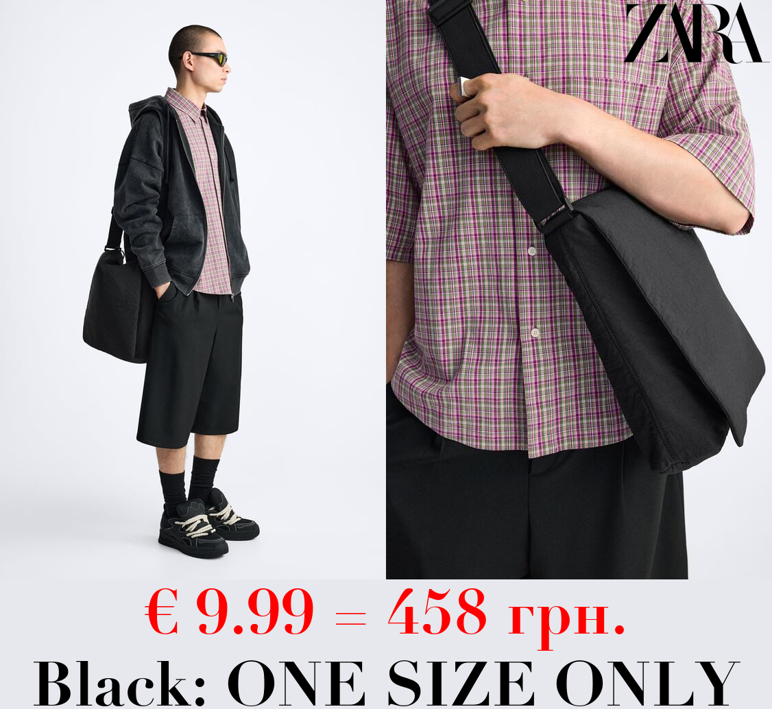 NYLON XL CROSSBODY BAG WITH FLAP