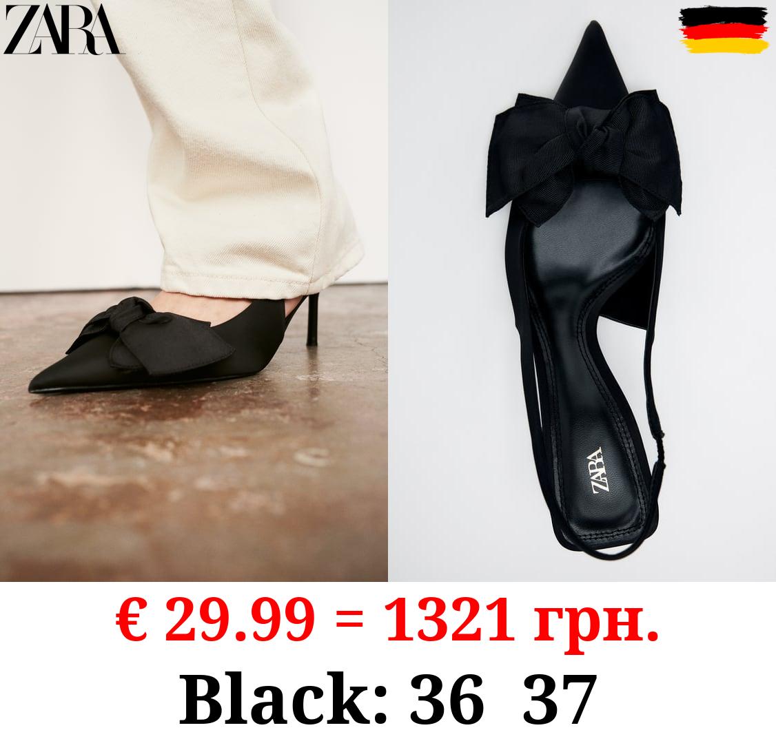 HIGH-HEEL SLINGBACK SHOES WITH BOW