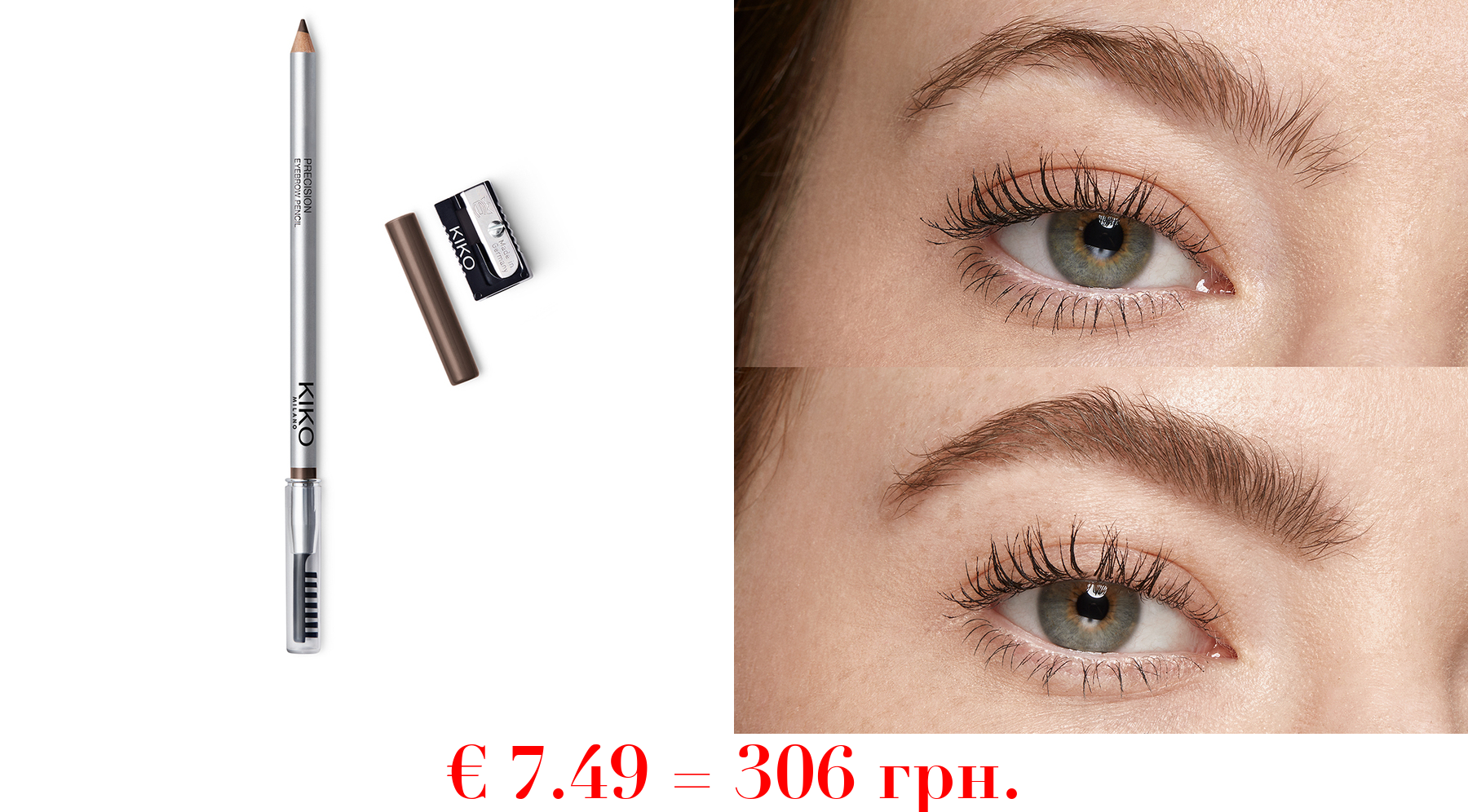precision eyebrow pencilAugenbrauenstift mit mikropräziser, fester Formel und Trennkamm