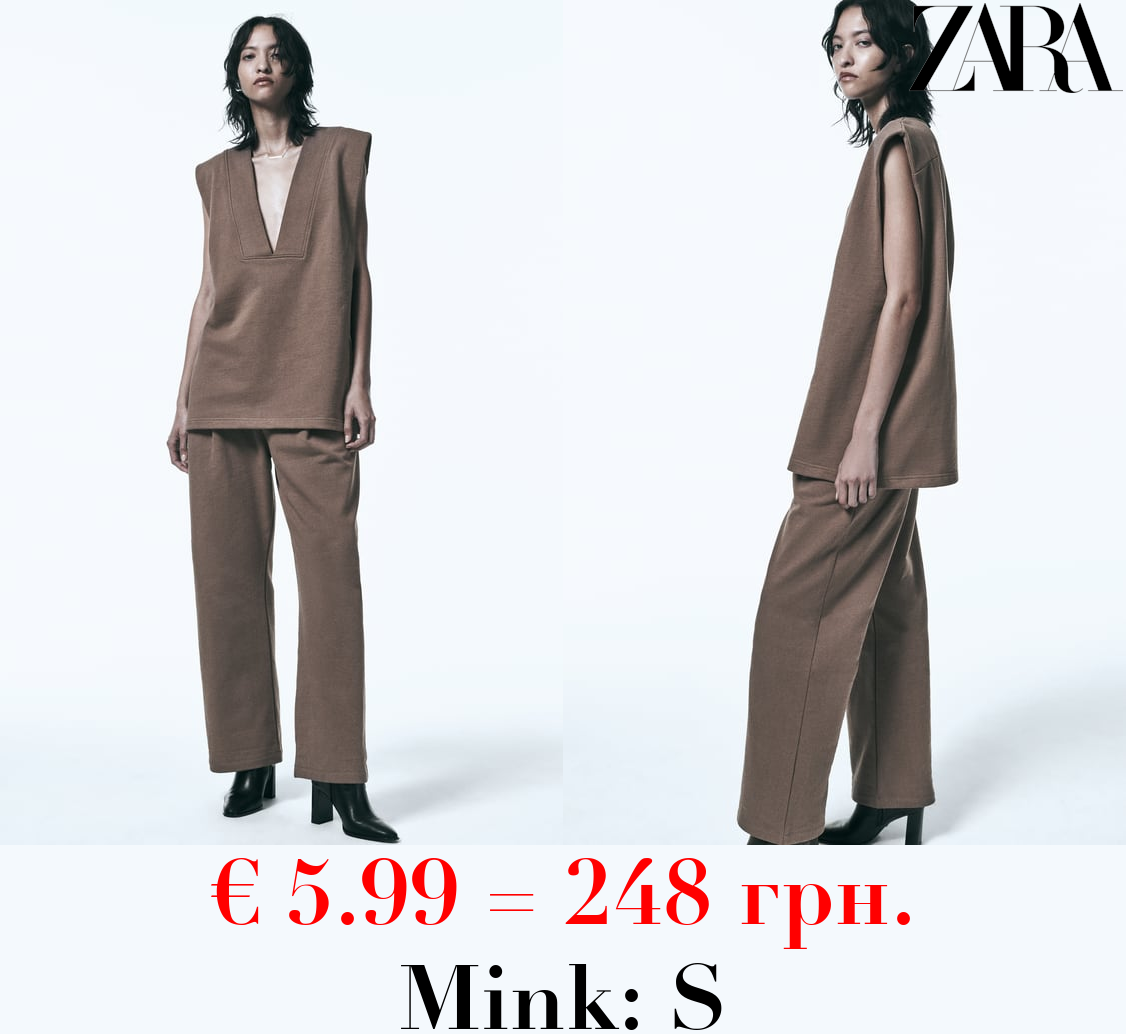 DARTED COTTON TROUSERS