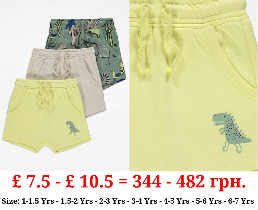 Jungle Animal Doodle Jersey Shorts 3 Pack