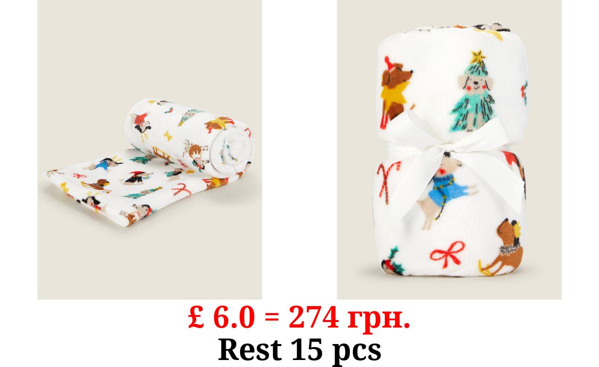 Yappy Christmas Dogs Fleece Blanket