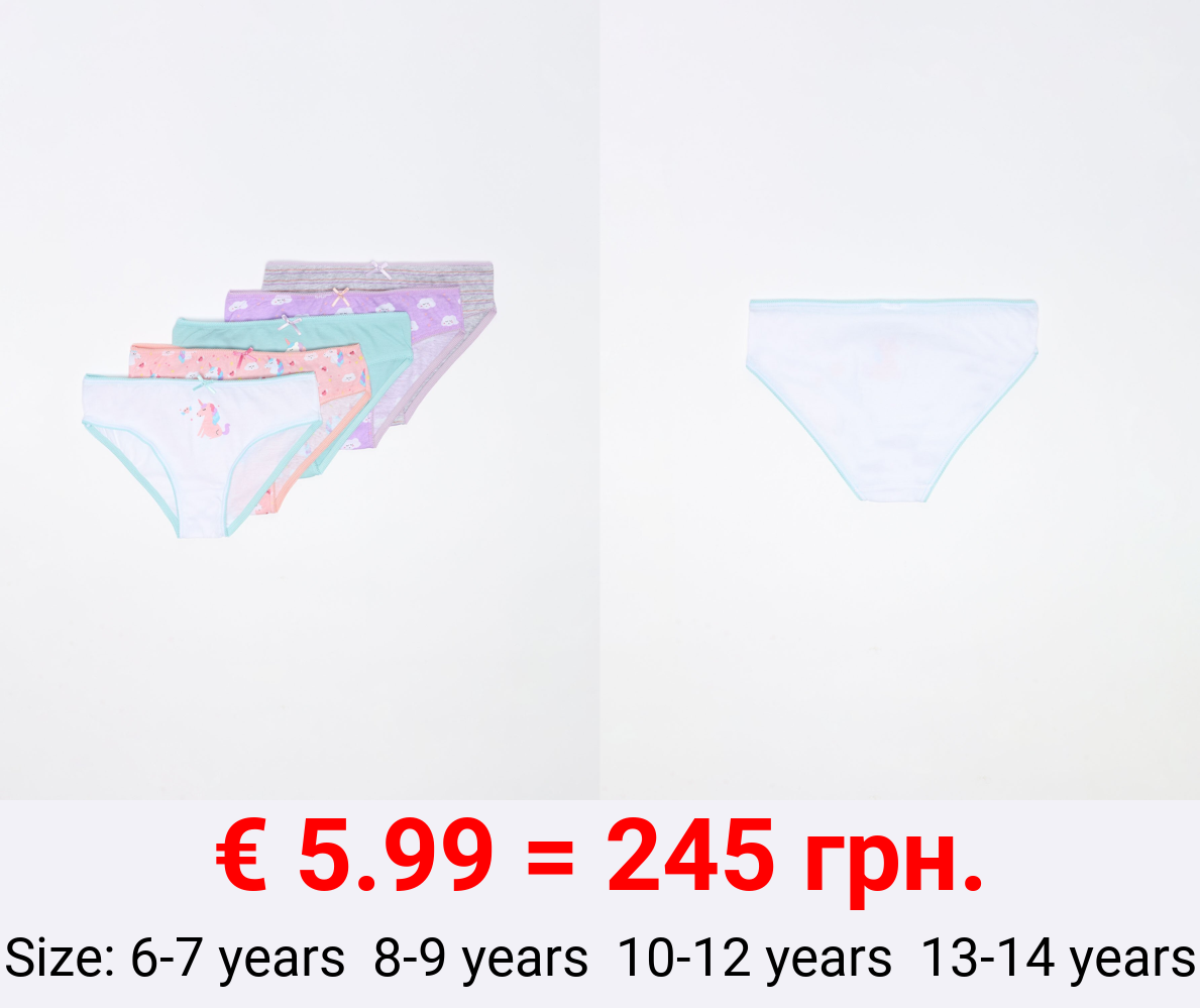 Pack of 5 pairs of printed classic briefs