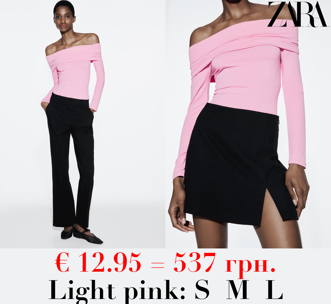 OFF-THE-SHOULDER POLYAMIDE TOP