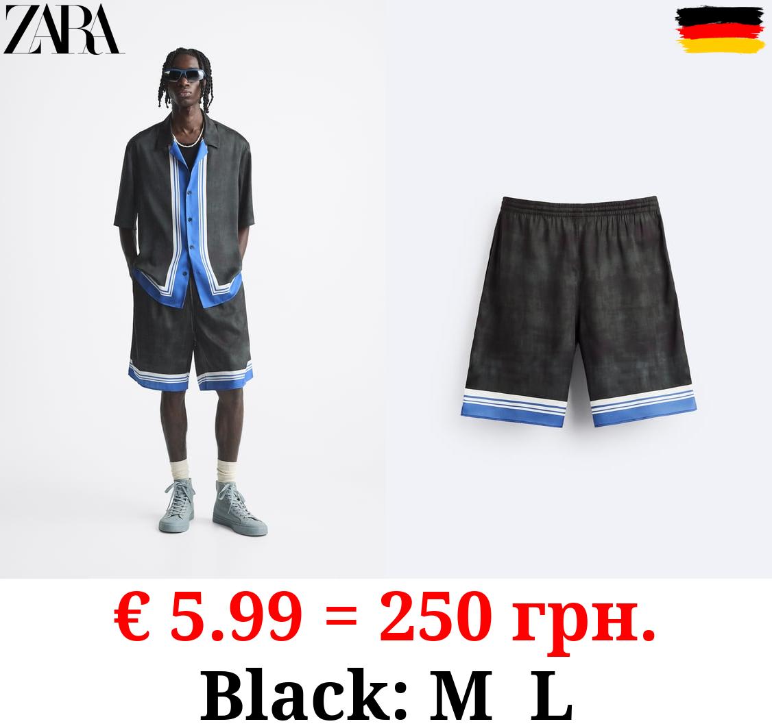 STRIPE PRINT BERMUDA SHORTS