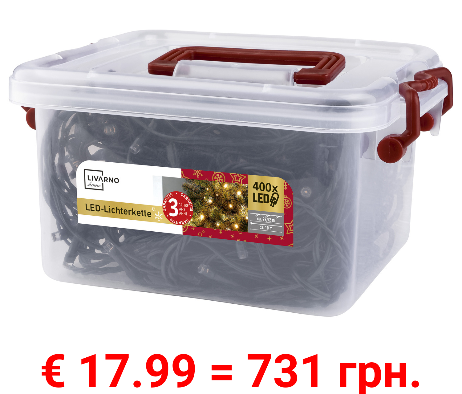 LIVARNO home LED-Lichterkette, 400 LEDs, mit 8 Lichteffekten
