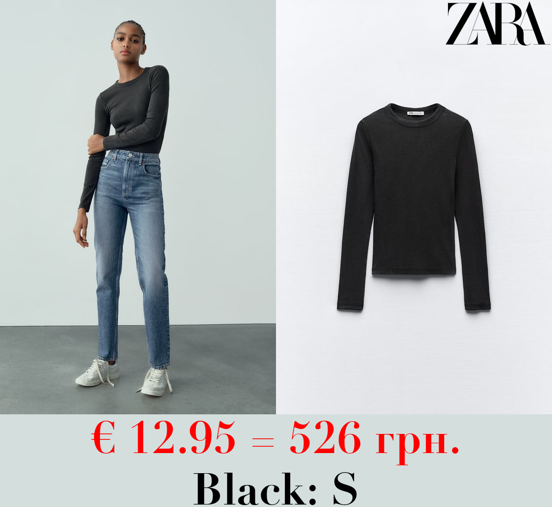 RIBBED LONG SLEEVE T-SHIRT