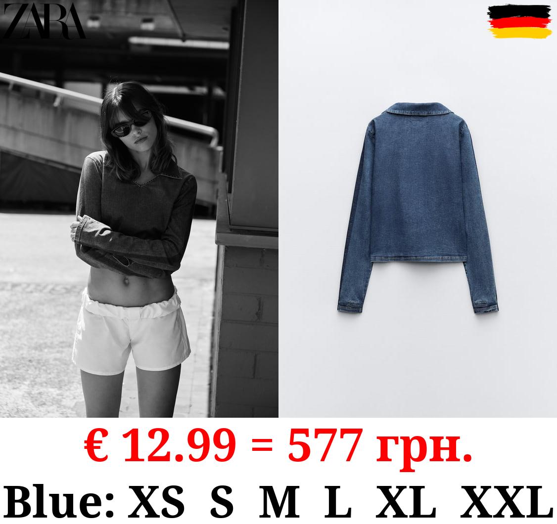 TRF DENIM POLO SHIRT