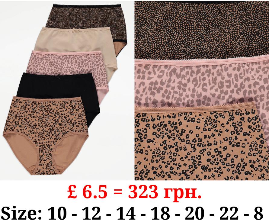 Animal Full Brief Knickers 5 Pack