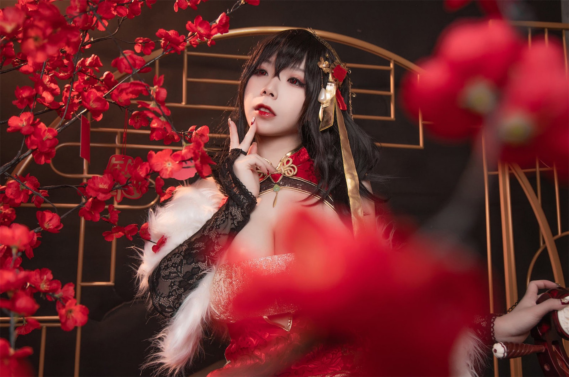 Cosplay 自闭颜球球 无颜小天使wy 碧蓝航线 大凤红旗袍 7