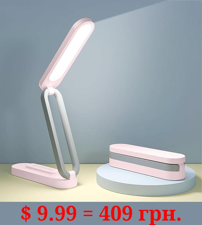Giryuhd LED Desk Lamp for Office Home & Battery Operated Lamp Rechargeable Lamp Foldable & Portable Light, LED Desk Light Strip, 3 Brightness Dimmable Small Desk Lamp Wireless Reading Lamp