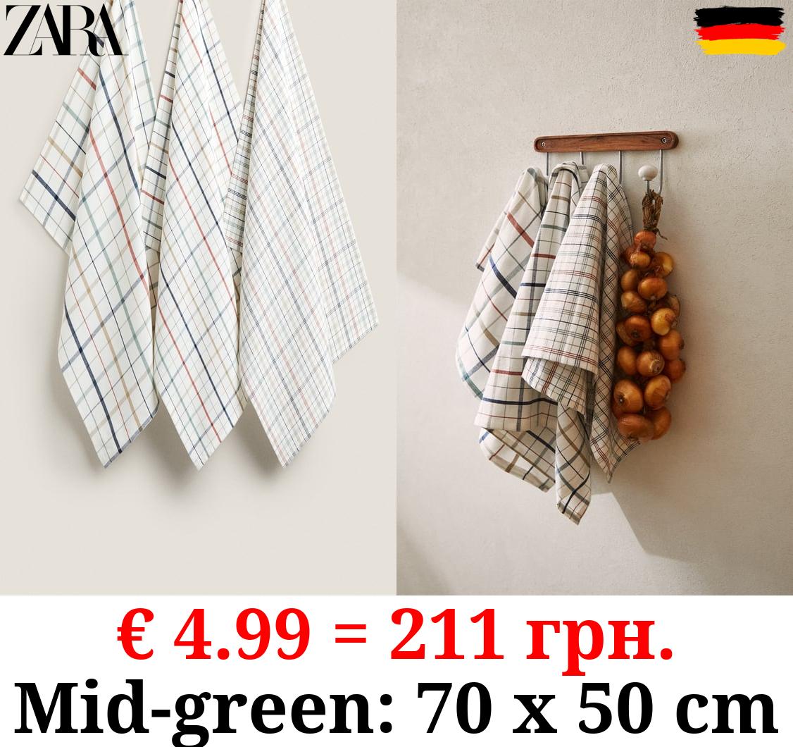 CHECK COTTON TEA TOWEL (PACK OF 3)