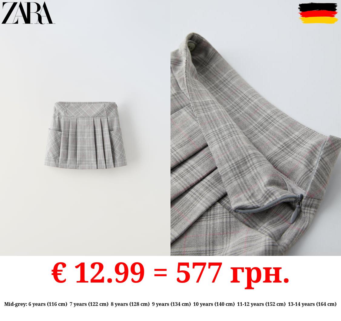 CHECK SKIRT WITH POCKETS